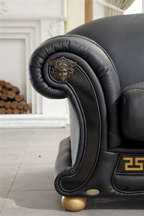 versace leather chair|Versace sofa for sale.